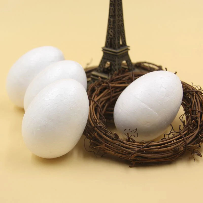 10PCS/lot 4/6CM White Foam Eggs Solid Modelling Polystyrene Styrofoam Foam Ball Eggs Shape DIY Easter Decorations Kids Gifts