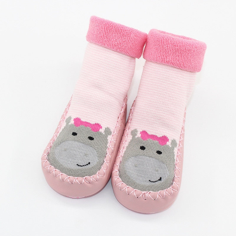 Infant Socks For Baby Warm Booties Sock With Rubber Soles For Newborn Toddler Baby Girl Boy Socks Kids Winter Sock Terry Sliper