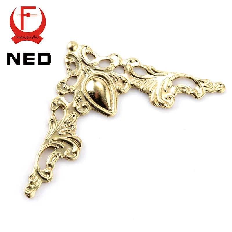 30PCS NAIERDI Metal Angle Corner Brackets Gold Bronze 40mm Notebook Cover For Menus Photo Frame Furniture Decorative Protector