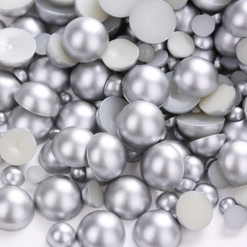 Mixed 3mm 4mm 5mm 6mm 8mm 10mm 1000pcs Acrylic Beads Pearl Imitation Half Round Flatback  For Jewelry Making DIY Accessories