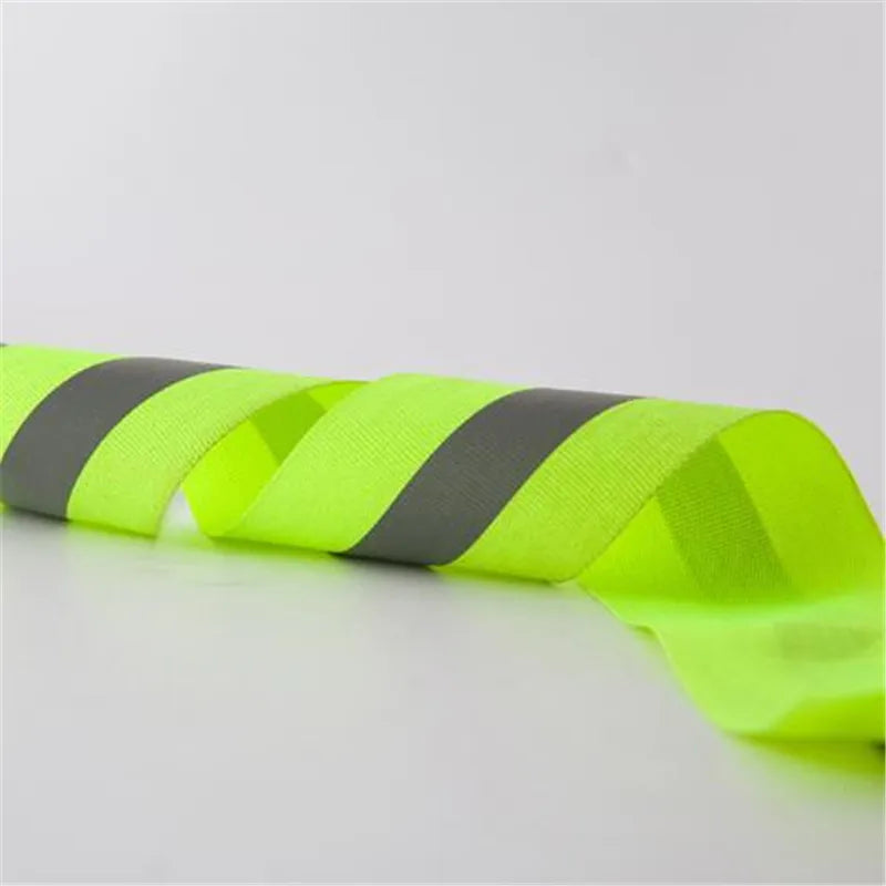 10 meter Luminous Ribbon lace Reflective Webbing Ribbon Weaving Piping Taps Fabric Tape Warning with bright reflective film