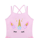 BAOHULU Cotton Dress for Girls Sleeveless Ballet Pink Color Ballet Tutu Carton Print Princess Dance Wear Ballerina Pink Dress