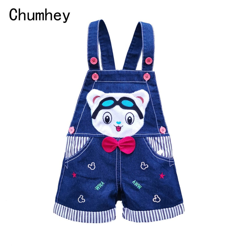 1 2 3T Baby Clothing Boys Girls Jeans Overalls Shorts Toddler Infant Denim Rompers Cute Cartoon Bebe Pants Summer Bib Clothes