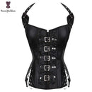 Coffee Steampunk Corset Women Sexy Neck Strap Black Gothic Corsets And Bustier Overbust Outwear corselet Top Fashion Corselet