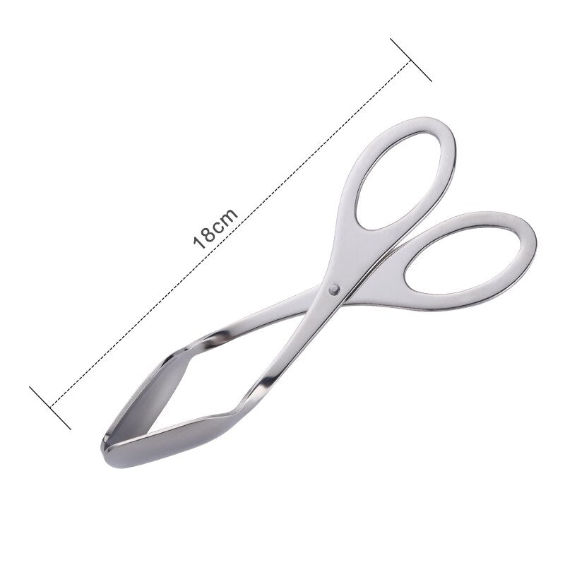 1x Stainless Steel Handle Utensil Kitchen Tongs BBQ Tongs Food Buffet Salad Tongs Clip Cook Bread Pizza Clamp Ice Tongs Kitchen