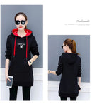 2021 Winter Women Long Thick Hoodies Sweet Knitted  Casual Sweatshirt Harajuku Students Pullover Autumn Moletom Steet Fashion