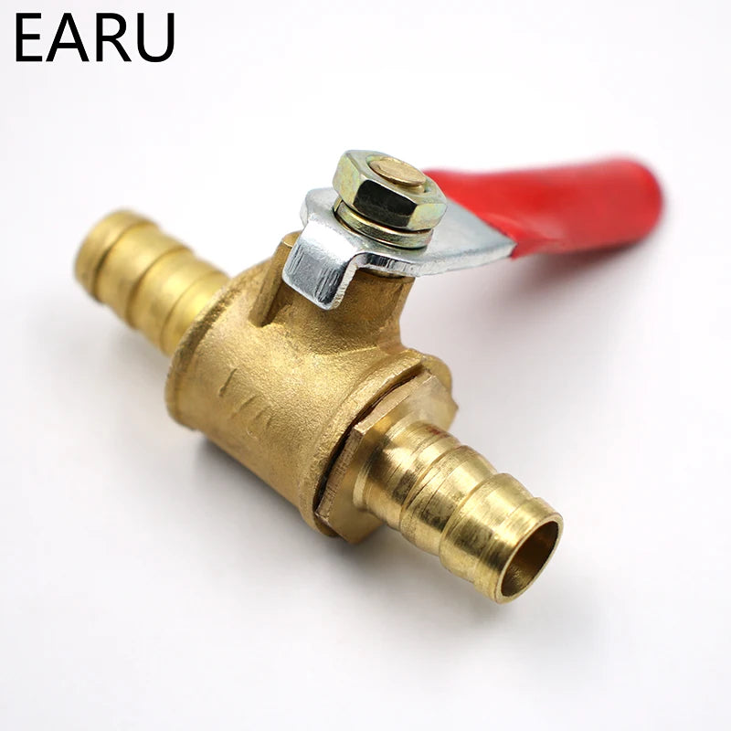 6mm-12mm Hose Barb Inline Brass Water Oil Air Gas Fuel Line Shutoff Ball Valve Pipe Fittings Pneumatic Connector Controller