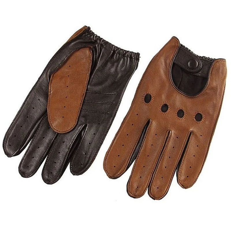 Genuine Leather Men Gloves Fashion Casual Breathable Sheepskin Glove Five Fingers Male Driving Leather Gloves Unlined M023W