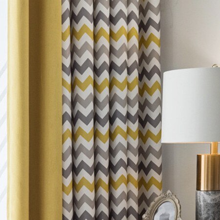 Curtains for Living Room Yellow Stripped Customized Bedroom Curtains Cortina for Window Drapes Home Decor Cortinas