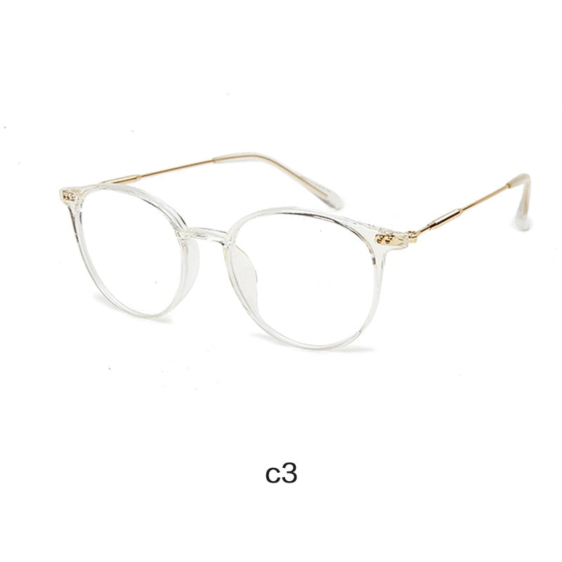 Acetate Unisex Solid Alloy Glasses Frame Women  Prescription Glasses  Fashion Designer Metallic Circle Glasses Myopia Glasses