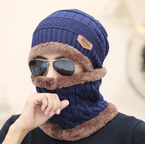 Hot Balaclava Knitted hat scarf cap neck warmer Winter Hats For Men women skullies beanies super warm Fleece mask dad cap