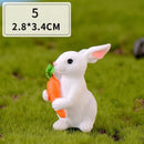 1 Pcs 12 Style Cute Rabbit Easter Miniature Hare Animal Figurine Resin Craft Mini Bunny Ornament Fairy Garden Supplies