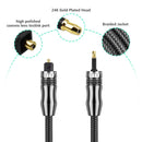 EMK Digital Sound Toslink to Mini Toslink Cable 3.5mm SPDIF Optical Cable 3.5 to Optical Audio Cable Adapter 1m 10m