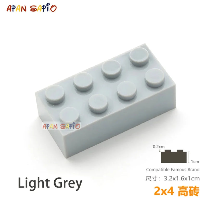 10pcs/lot DIY Blocks Building Bricks Thick 2X4 Educational Assemblage Construction Toys for Children Size Compatible With Brand