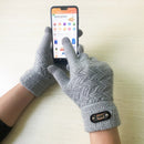 Fashion Winter Acrylic Wool Plus Plush Thick Jacquard Knit Warm Half Finger Mittens Men Full Finger Touch Screen Gloves C2