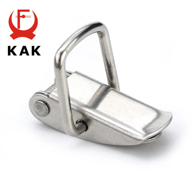 KAK J107 Hasp Lock Hardware Cabinet Boxes Spring Loaded Latch Catch Toggle 46*21 Steel Hasp For Sliding Door Hardware Window