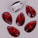 100pcs/Lot, 7*12mm, 10*14mm, 10*18mm, 17*28mm Colors Flat Back Resin Teardrop Sew On Stones