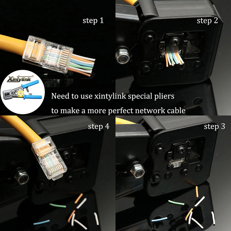 xintylink rj45 connector cat6 ethernet cable plug cat5e rg45 network utp RG RJ 45 cat 6 unshielded cat5 jack modular keystone