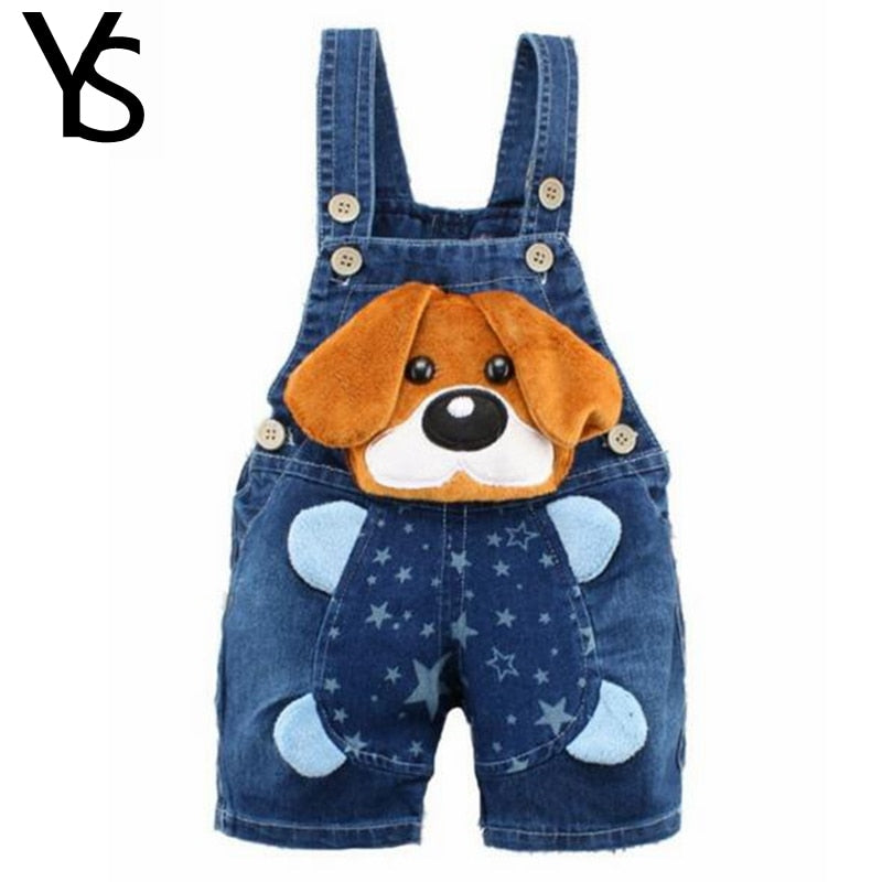 1 2 3T Baby Clothing Boys Girls Jeans Overalls Shorts Toddler Infant Denim Rompers Cute Cartoon Bebe Pants Summer Bib Clothes