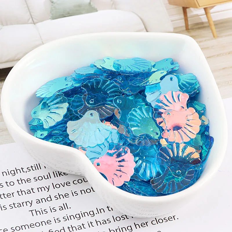 120 pcs/bag of 15 mm large shell-shaped loose sequins sequins sewing embellishment earrings gua's wedding craft clothing accesso