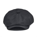 BOTVELA Newsboy Cap Men's Twill Cotton Eight Panel Hat Women's Baker Boy Caps Retro Big Large Hats Male Boina Black Beret 003