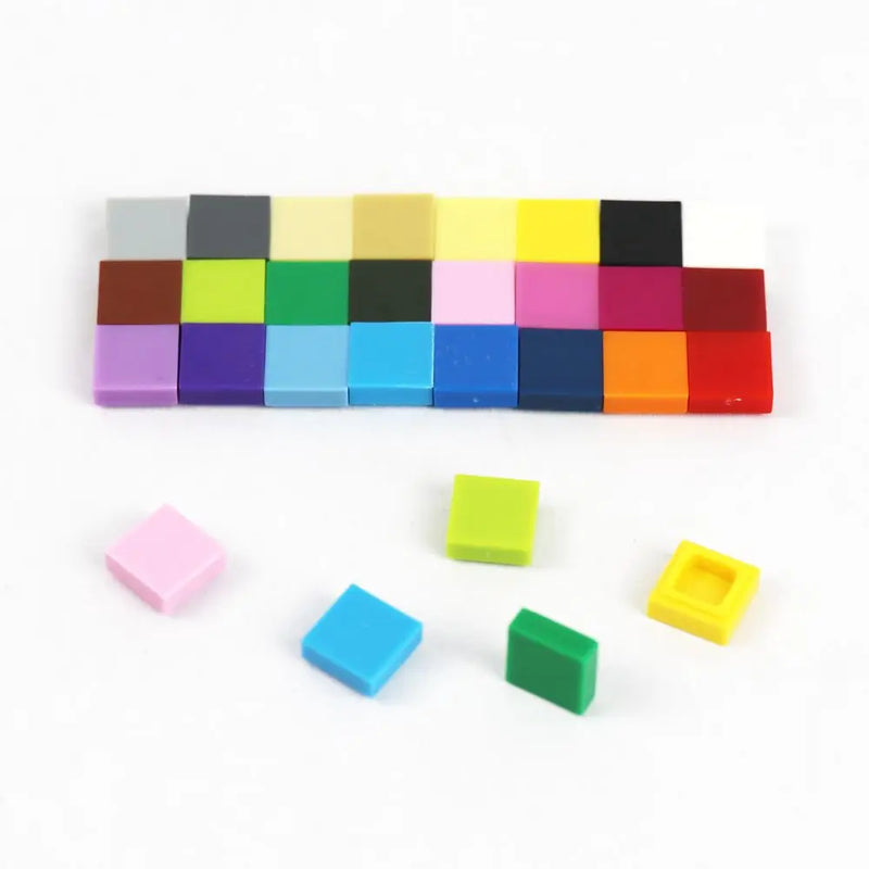 100 Pieces Building Blocks Brick Parts Tile 1 x 1 3070 Classic Pieces Building Block Toys Bulk for Children