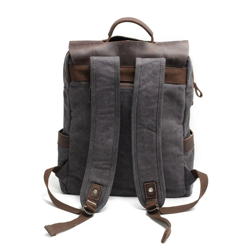 M030 Hot New Multifunction Fashion Men Backpack Vintage Canvas Backpack Leather School Bag Neutral Portable Wearproof Travel Bag