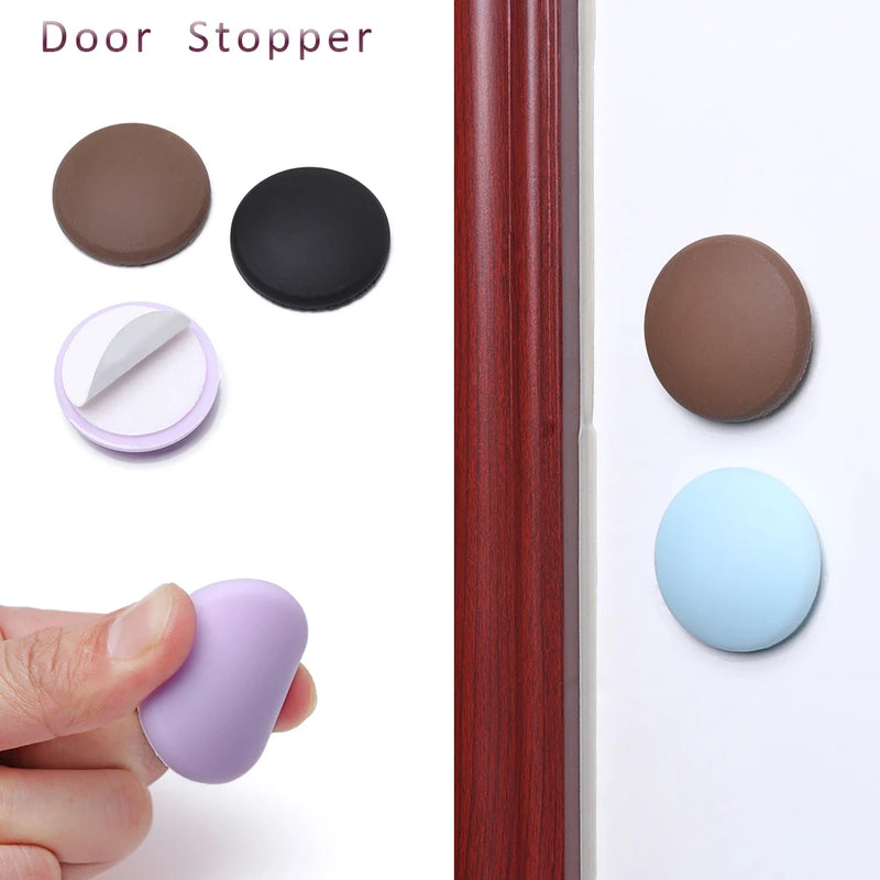 Creative Wall Protector Door Handle Bumper Guard Stopper Anti-slip Sticker Self Adhesive Rubber Round Door Crash Pad Door Stops