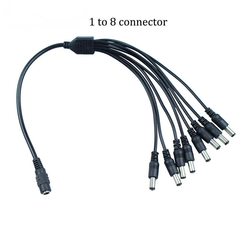 DC 12V 1 Female 2 3 4 8 Male Way Y Splitter Cable 5.5*2.1mm Female Male Extend Power Cord For CCTV Camera Home Appliance LED