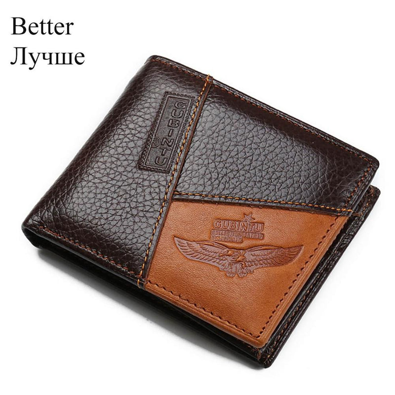 GUBINTU Genuine Leather Men Wallets Coin Pocket Zipper Real Men&