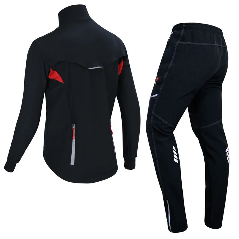 X-TIGER Cycling Jersey Winter Thermal Fleece Men's Bicycles Clothing Windproof Bicycle Reflective Biking Jacket Sportswear