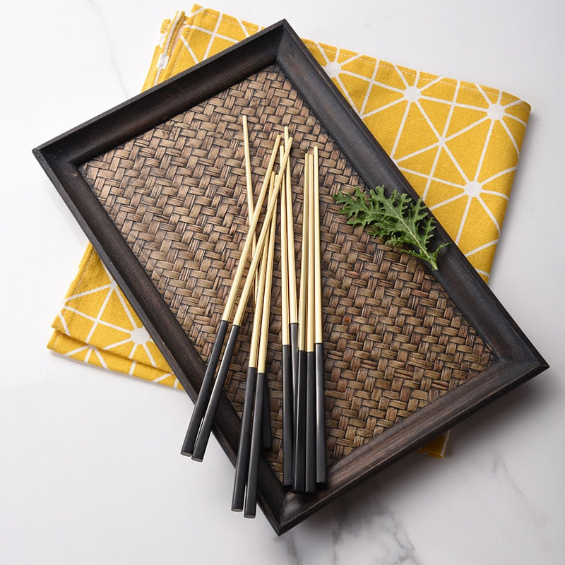 Stainless Steel Chop stick Black Gold Korean Chopsticks Metal Chopstick Sushi Japan Dinnerware Restaurant Flatware 2/5/10pairs