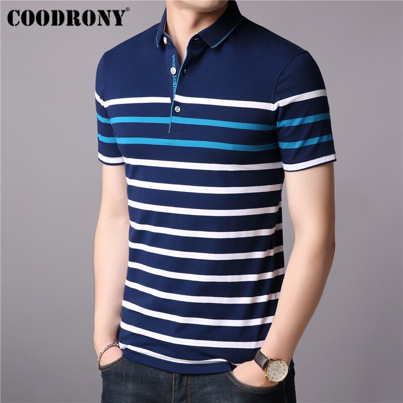 COODRONY Cotton T Shirt Men Short Sleeve T-Shirt Men Summer Social Business Casual Men&