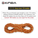 XINDA 9.8mm 10.5mm Diameter Rock Climbing Dynamic Rope Outdoor Hiking Power Rope High strength Cord Lanyard Safety Rope Survival