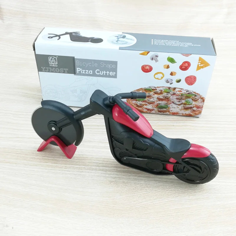 Motorcycle Pizza Cutter Wheel Stainless Steel Plastic Motorbike Roller Pizza Chopper Slicer FBE2