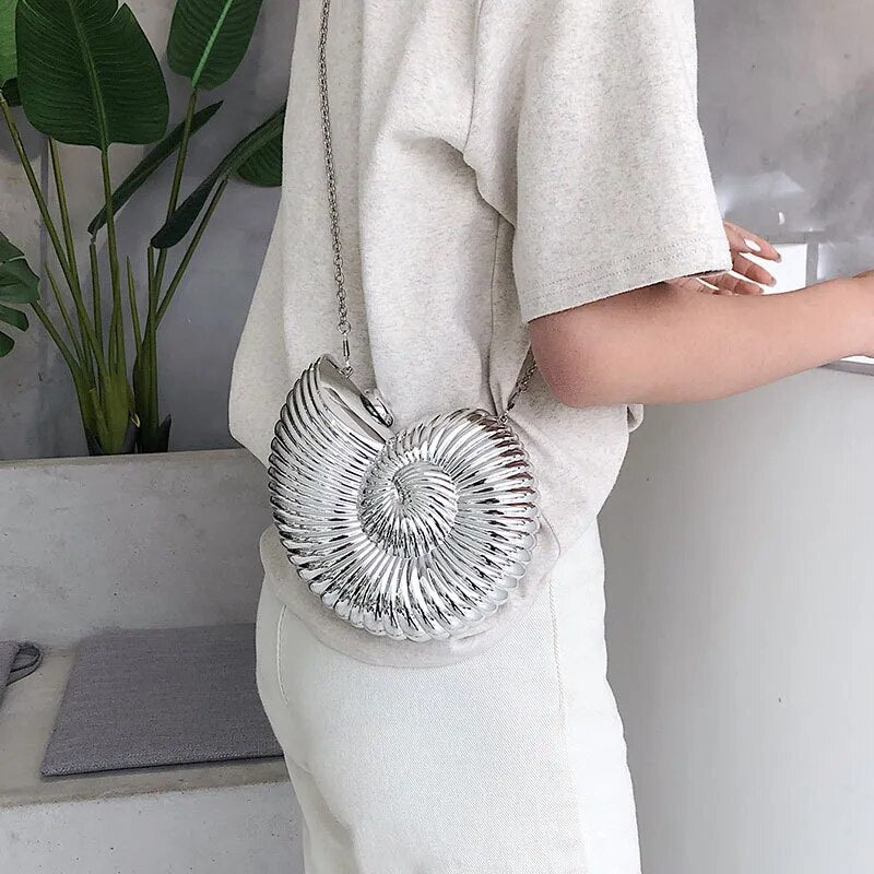 Style Bags Women Cute Shoulder Bag Conch Shape Chain Crossbody Bag Acrylic Shell Phone Bags Handbag Purse For Women