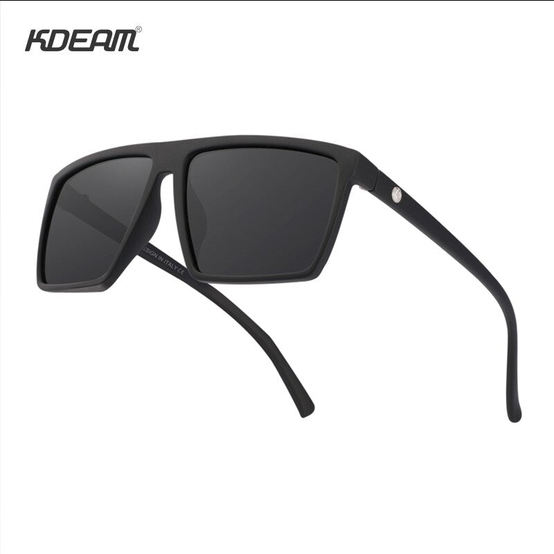 KDEAM High Performance Square Polarized Sunglasses For Men Women Plastic Titanium TR90 Driving Sun Glasses Cat.3 CE KD693