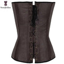 Coffee Steampunk Corset Women Sexy Neck Strap Black Gothic Corsets And Bustier Overbust Outwear corselet Top Fashion Corselet