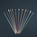 10PCS Cocktail Pick Cocktail Stick Stainless Steel Fruit Sticks Drink Stirring Sticks Martini Picks- Circle/Ball/Hat Shape