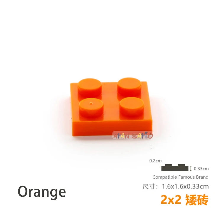 30pcs/lot DIY Blocks Building Bricks Thin 2X2 Educational Assemblage Construction Toys for Children Size Compatible With 3022