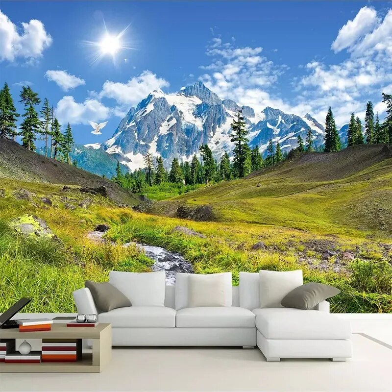 Snow Mountain Plateau Natural Scenery 3D Photo Wallpaper Custom Mural Wall Paper Living Room Sofa Bedroom TV Backdrop Home Decor