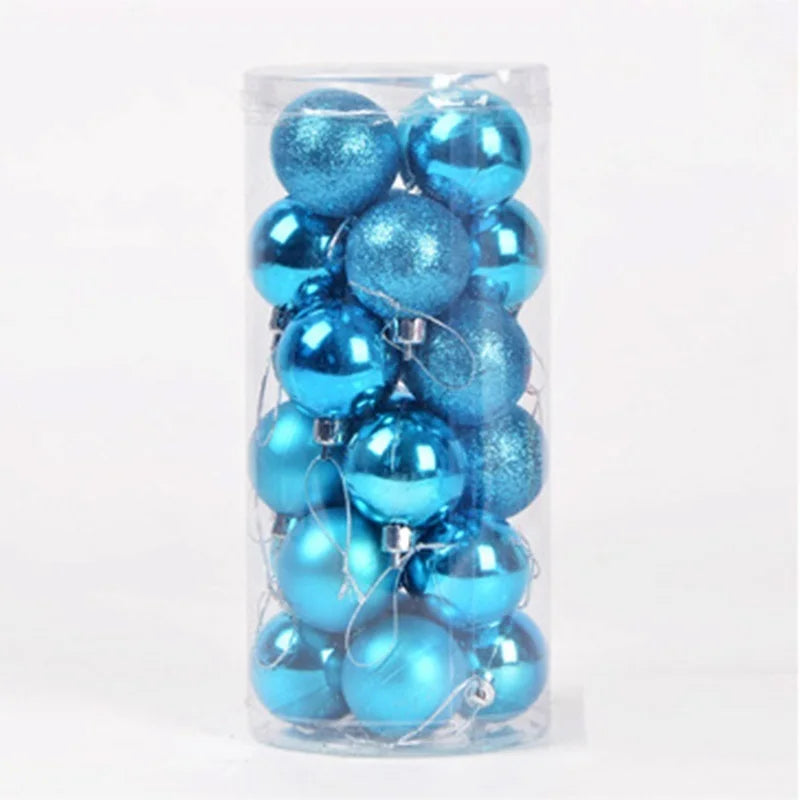 PGY 24PCS Christmas Balls Christmas Tree Decorations Xmas Ornaments 3cm/4cm/6cm/8cm Polystyrene Ball USA New Year Gifts Home A