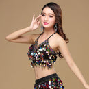 Sequin Halter Bra Top Belly Dance Boho Festival Top Clubbing Tribal Bra BH Top Bellydance Sequins Beaded Bra