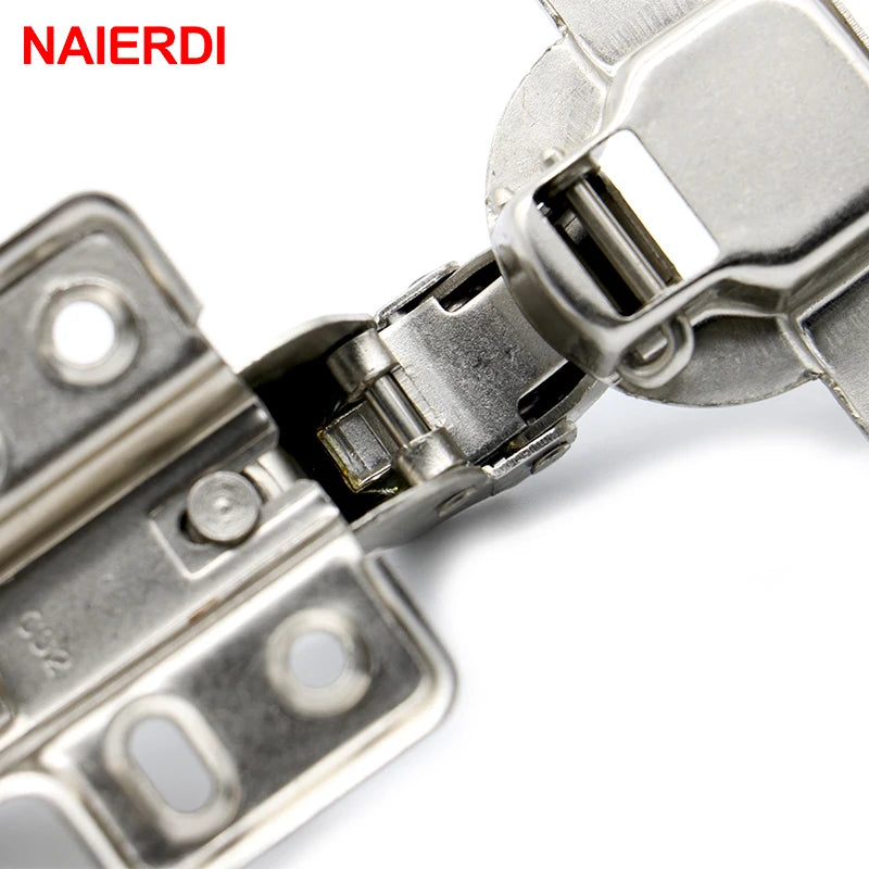 NAIERDI Self Elasti Half Overlay Hinge Cupboard Cabinet Kitchen Door Hinge 35mm Cup Special Spring Hinge For Home Hardware