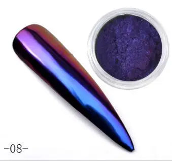 0.2g/ Box Glitter Magic Mirror Dust Powder Chameleon Aurora Nail Art Chrome Pigment Nail Decoration