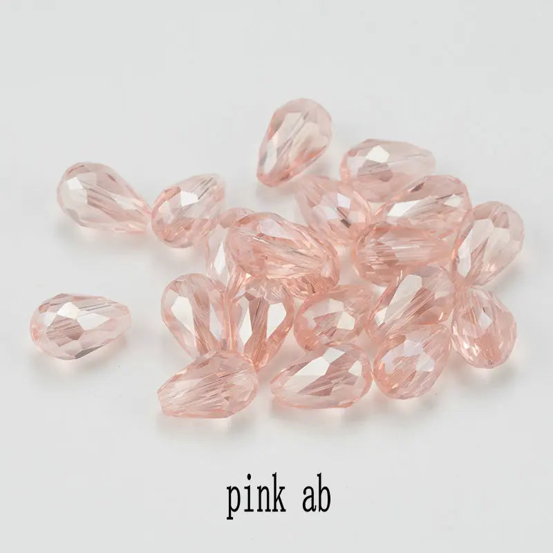 60/70PCS 8/10mm Crystal Tear Drop Shape Beads for Jewelry Making Waterdrop AB Glass Beads Loose Jewellery Beads DIY Bracelets