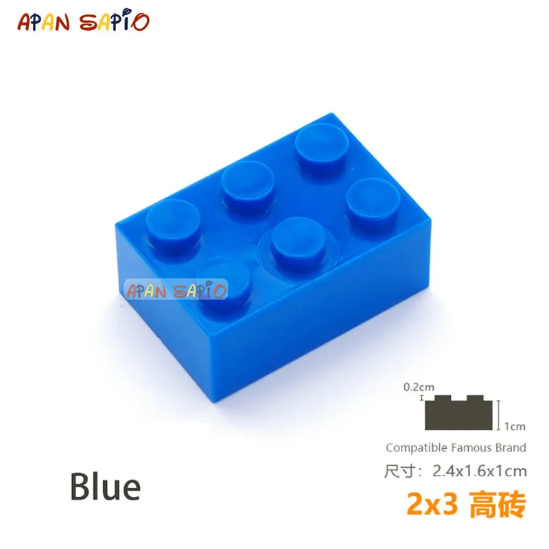 10pcs/lot DIY Blocks Building Bricks Thick 2X3 Educational Assemblage Construction Toys for Children Size Compatible With Brand