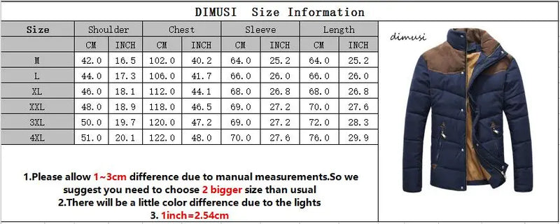 DIMUSI Winter Diamond Jacket Men Warm Casual Parkas Cotton Stand Collar Coats Male Padded Overcoat Outwear Clothing 4XL,YA332