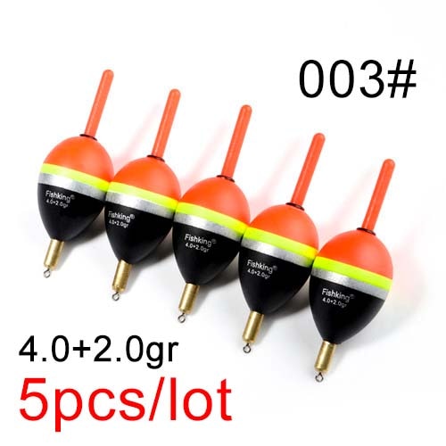 FISH KING 5pcs Barguzinsky Fir Float 2.0+2.0gr/3.0+2.0gr/4.0+2.0gr/5.0+2.0gr Copper Fishing Float Vertical Buoy Fishing Tackle