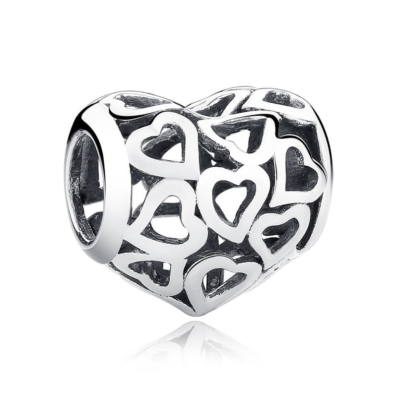 925 Sterling Silver Tree Of Life Infinite Love Heart Zircon CZ Beads Charms Fit BISAER Bracelet Silver 925 DIY Jewelry Making